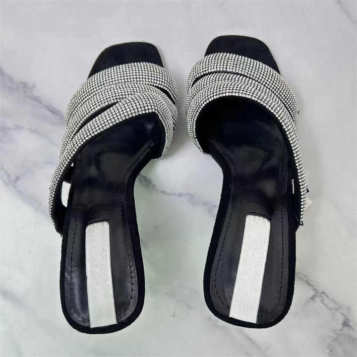 wWound ribbon rhinestone fashion high heels casual sandals