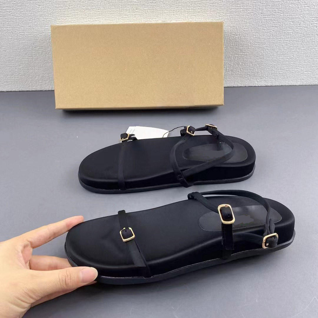 Summer Flat Black Outdoor Casual Thick soled casual sandals