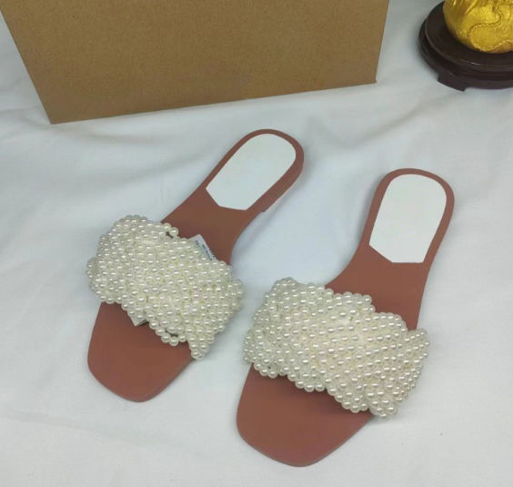 Spanish Pearl Flat Bottom Outdoor Open Toe Slippers