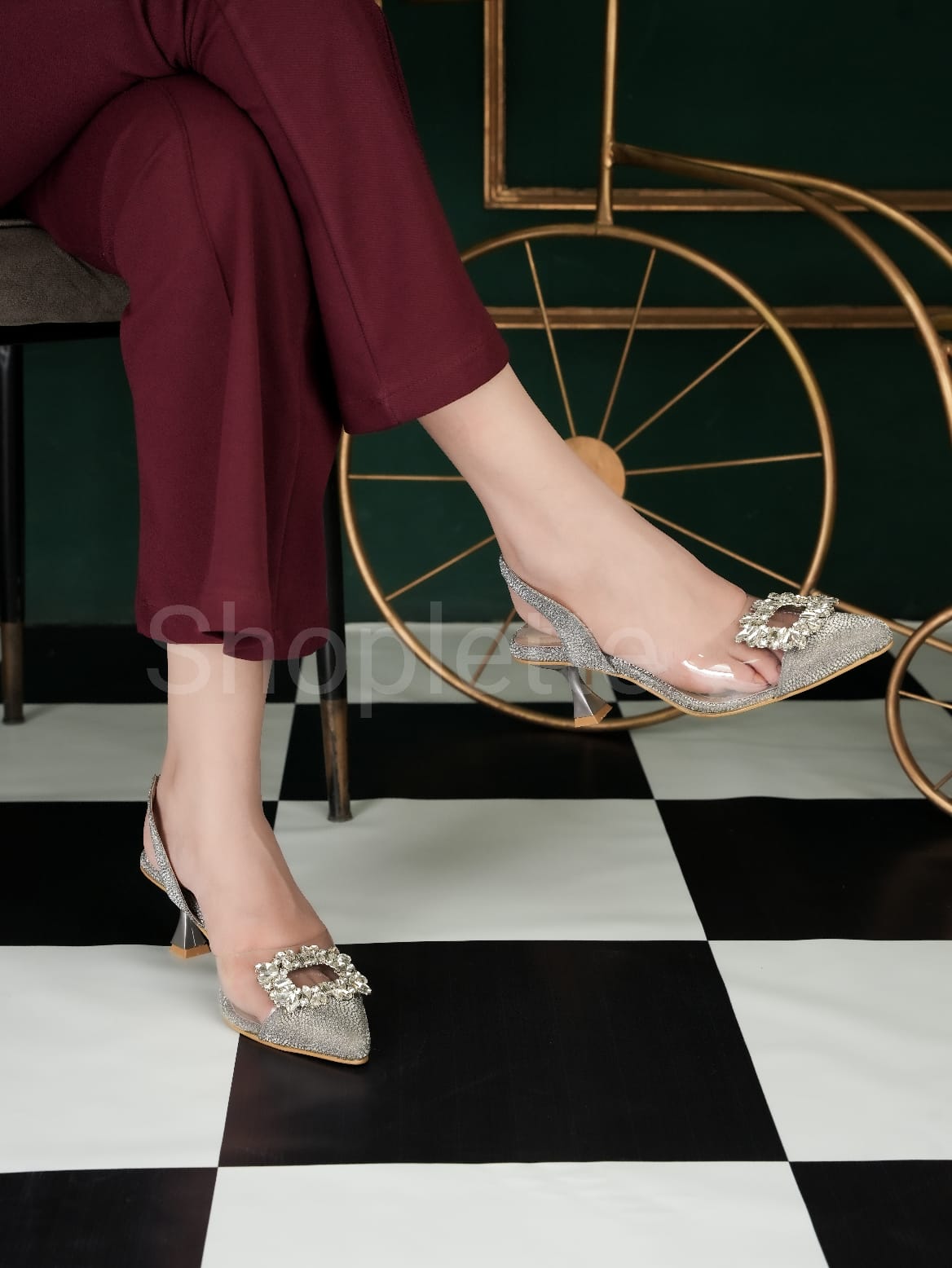 Transparent Brouch Heels